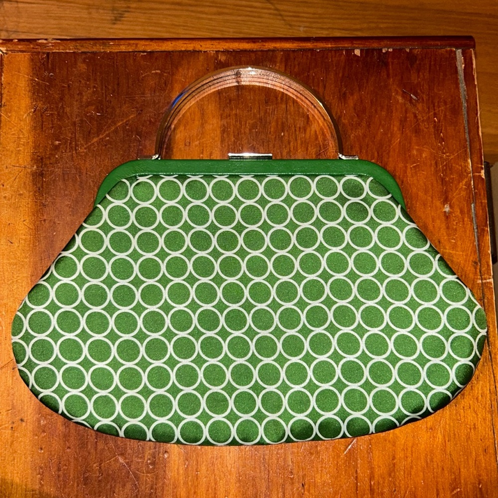 Banana Republic Printed Silk Top Handle Clutch